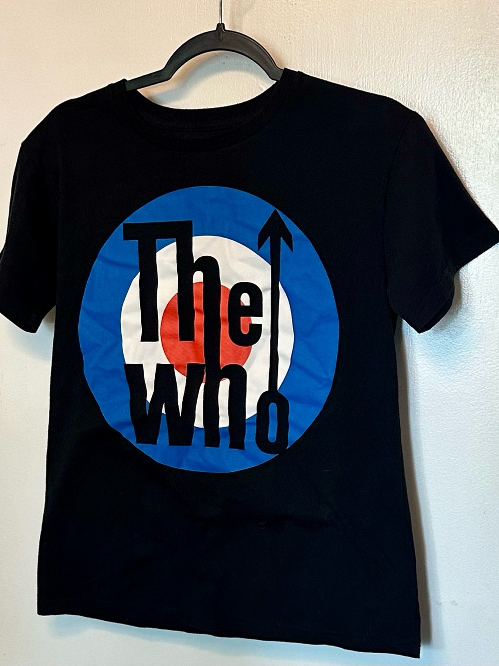 The Who Graphic T‑Shirt in Black with Blue & Red Target Print